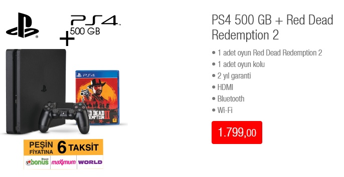 Bim PlayStation 4 ve Red Dead Redemption 2 19 nisan tarihinde satacak